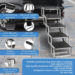 DeerGym dog stairs folded compact storage fits car trunk.