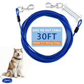 Deisunpet heavy-duty tie-out cable close-up showing steel core for durability.