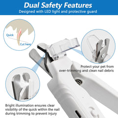 Deisunpet LED lighting improves nail visibility during trimming.