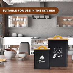 Dekosilave cat food storage containers with lids close-up showing airtight seal.