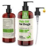 Deley Naturals dog fish oil Icelandic bottle pour supports joint mobility and shiny coat.