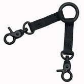 Della Stella Double Clip Dog Leash setup showing two dogs walking safely with a swivel clip.