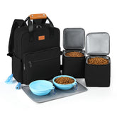 DELOMO Dog Travel Bag 25L backpack showing organized gear for weekend adventures.
