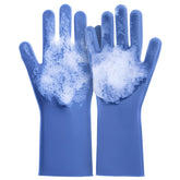 DELOMO dog washing gloves bristle detail highlights deep cleaning action