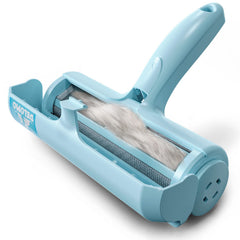 DELOMO Pet Hair Roller on sofa captures fur for a cleaner living room