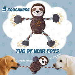 DELOMO squeaky dog toy belly squeaker area ideal for bonding tug sessions