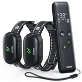 Delupet dual-dog training collar with remote for two dogs.