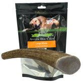 Deluxe Naturals elk antler chew 6-9 inch for dogs, long-lasting.