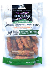 DENTLEY'S Rawhide-Free Chicken Wrapped Mini Sticks peanut butter pack encourages gentle, long-lasting chewing.