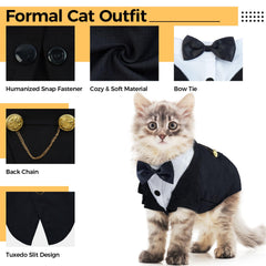 DENTRUN Cat Tuxedo Outfit soft fabric close-up showing skin-friendly feel