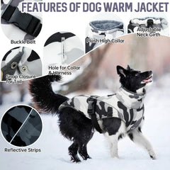 DENTRUN dog winter coat plush turtleneck detail emphasizing warmth