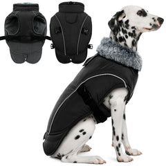 DENTRUN Winter Warm Dog Coat close-up of plush turtleneck delivering soft, cozy warmth