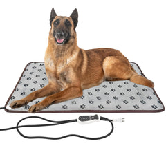 DEOMAN pet heating pad 34x21 large bed — cozy warmth for dogs and cats in a crate.