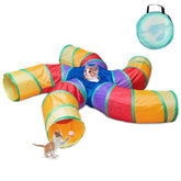 Depets cat tunnel folded in storage bag for portable play time
