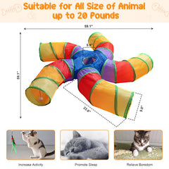 Depets cat tunnel with play ball to encourage active fun