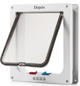 Depets large cat door outer size with four-way lock for controlled access.