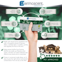 Dermoscent Pyoclean OTO: cuidado de oídos sensibles en mascotas.
