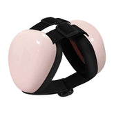 derYEP dog earmuffs pink closeup show soft padding for all-day comfort