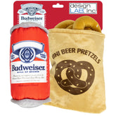 design LAB Budweiser beer can toy for dogs promotes chew and fetch fun.