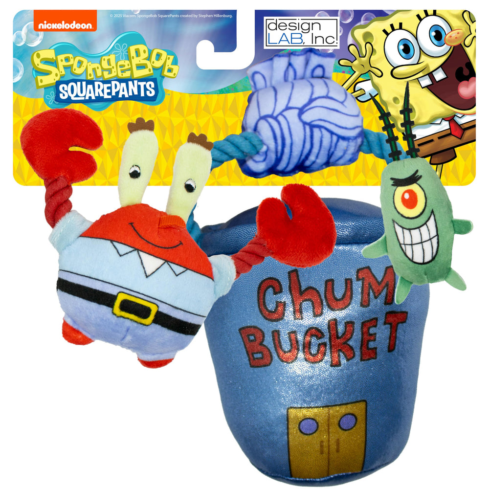 design LAB SpongeBob Mr. Krabs plush toy for durable fetch and tug play