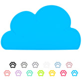 DesignSter light-blue pet food mat with anti-slip surface for stable bowls.