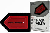 Detail Demands Mini Pet Hair Detailer removes couch hair for a cleaner living room.
