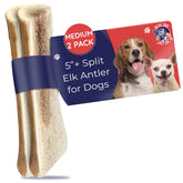 Devil Dog Elk Antler medium 5-inch split two-pack durable chew for dogs