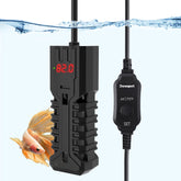 Devopet 25W heater with digital display for easy temperature monitoring in small tanks.