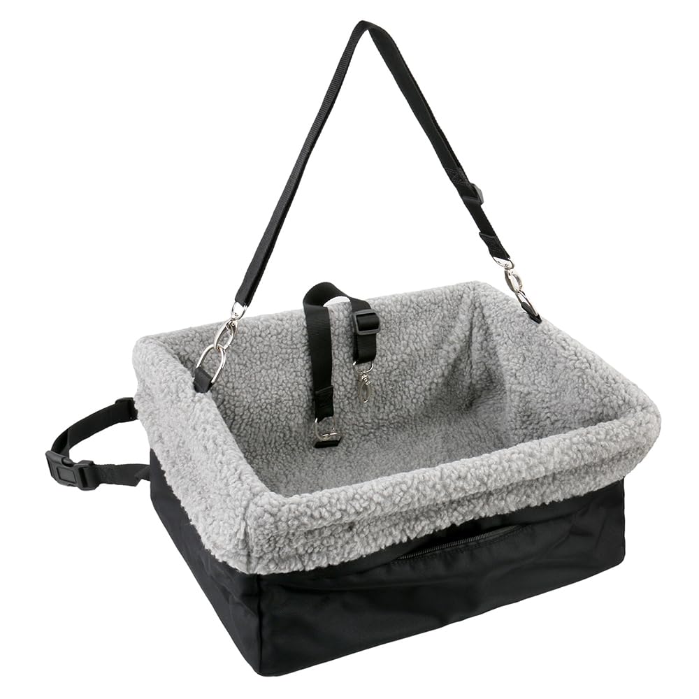 Devoted Doggy Deluxe car seat front view offers secure travel for small dogs.