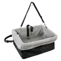 Devoted Doggy Deluxe car seat front view offers secure travel for small dogs.
