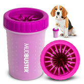 Dexas MudBuster medium in fuchsia cleans muddy paws on the go