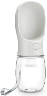 DEYACE dog water bottle leak-proof design shown for travel and outdoor walks.