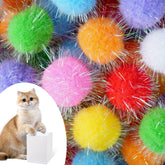 DF DUALFERV cat pom pom balls—60-piece pack, vibrant colors for engaging play and exercise