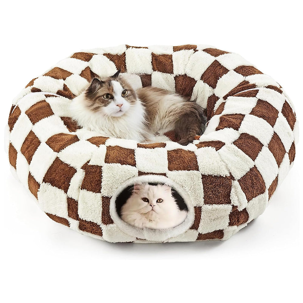 DFENGDF cat tunnel bed with washable cushion for easy-clean comfort