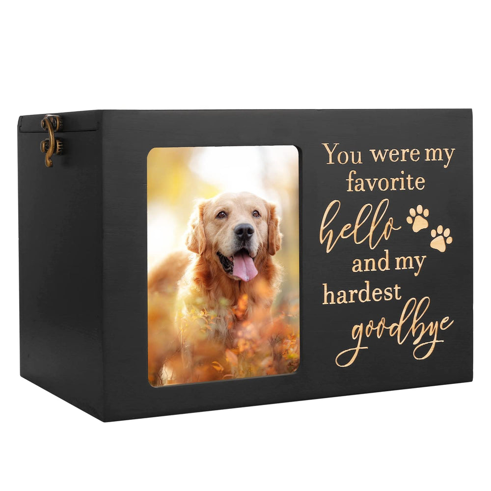 DGDCDV pet memorial urn front photo display for cherished memories.