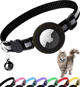 Dgerp Airtag Cat Collar Breakaway with black buckle, offering secure outdoor safety.