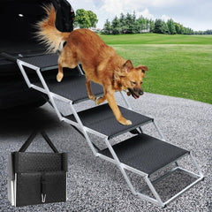 DGSL dog ramp for car with 4-step aluminum design offering stability.