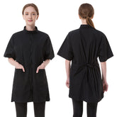 DHXYZZB grooming smock in waterproof nylon shields clothes during grooming.