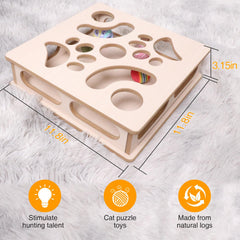 DI BI GRAMAS cat box puzzle three balls and a bell offer varied play.