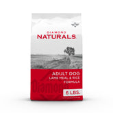 Diamond Naturals adult dog food lamb meal bag promotes balanced nutrition for active dogs.