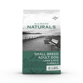 Diamond Naturals small breed lamb and rice kibble in a bowl, easy to chew.
