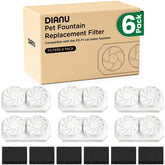 DIANU six-pack fountain filters: replacement carbon filters for cleaner-tasting cat water