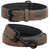 Didog soft-padded leather collar brown XL for comfortable daily wear