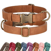 Didog soft PU leather dog collar in light brown for all-day comfort on daily adventures