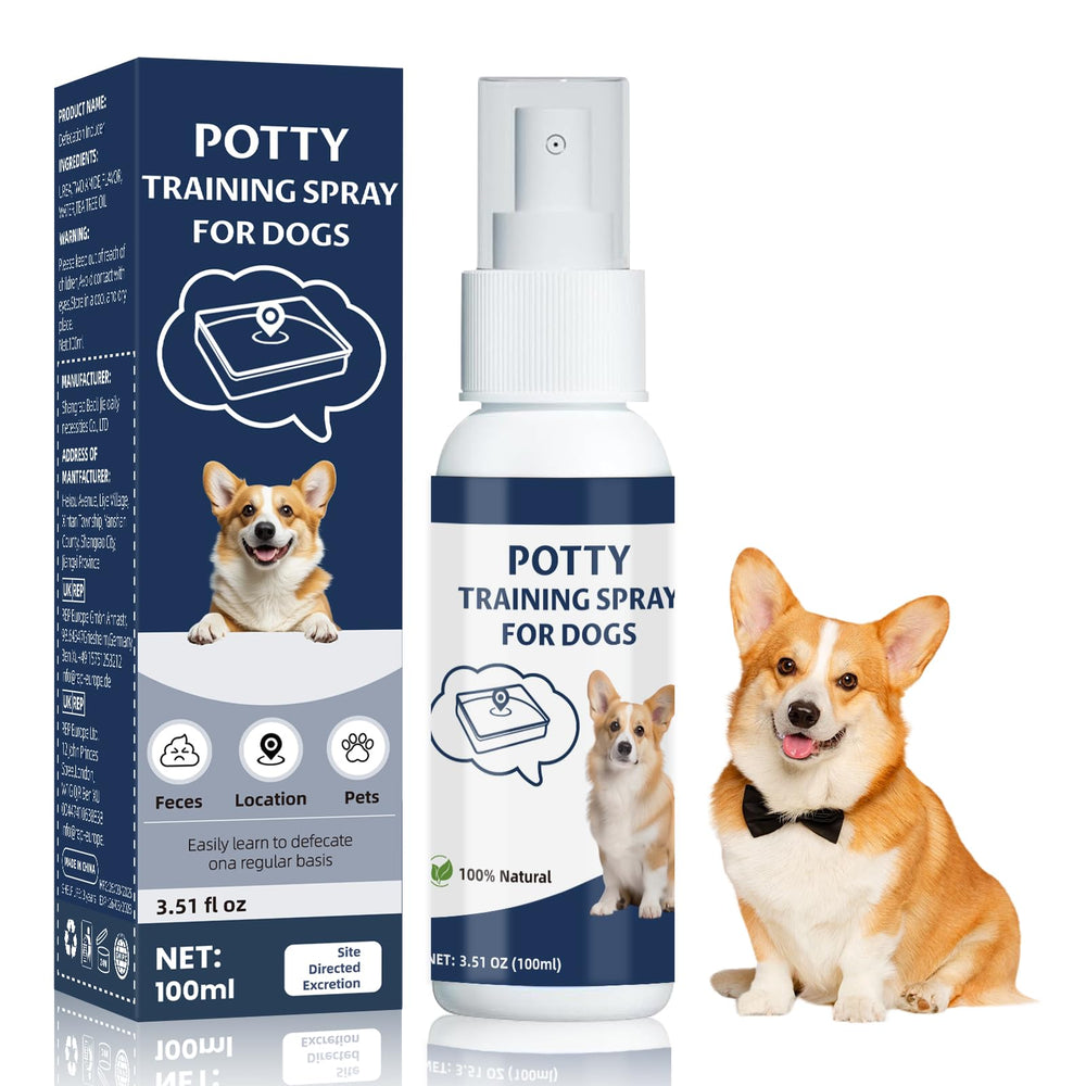 Die-matic potty-spray bottle ready for indoor training.