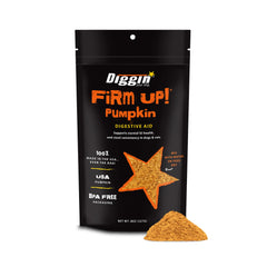 Diggin' Your Dog Firm Up Pumpkin Bundle bag aids digestive support with pumpkin and fiber.