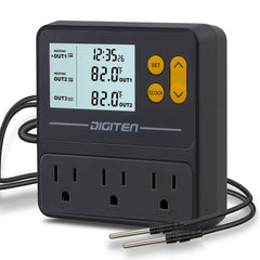 DIGITEN reptile thermostat LCD display for quick, accurate temperature monitoring