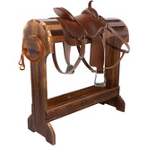 DigNew curved top surface saddle rack protects leather while displaying your saddle.
