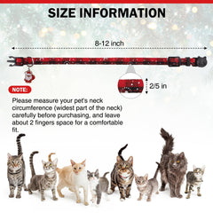 DILLYBUD adjustable cat collar 8-12 inches fits most cats comfortably.