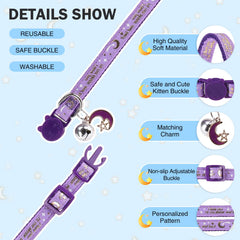 DILLYBUD adjustable 8-12inch collar fits most cats comfortably.